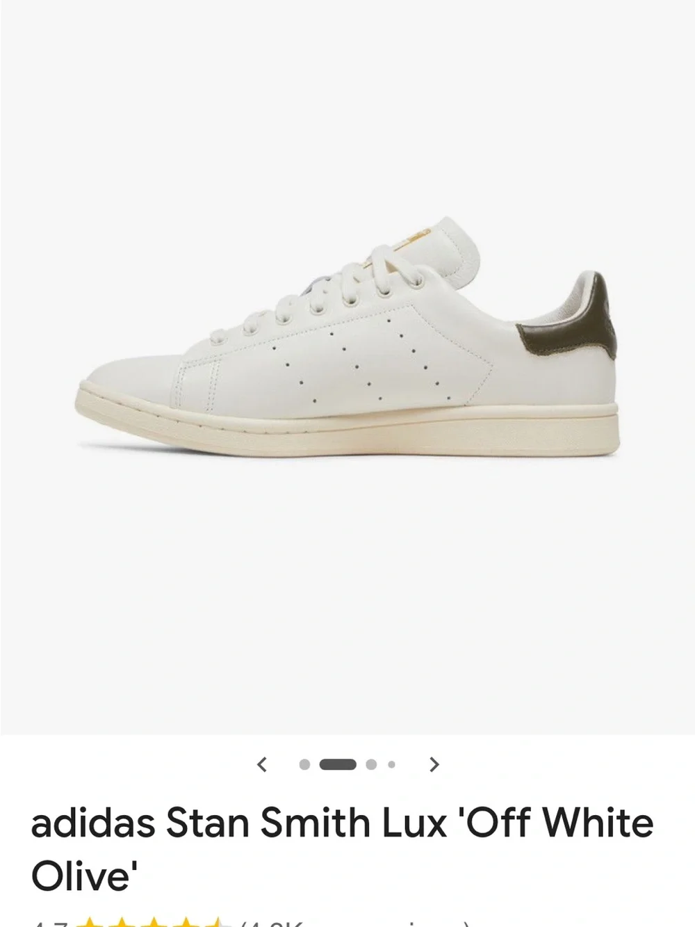 adidas stan smith Lux off white and olive leather